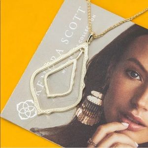 Kendra Scott Simon Long Pendant Necklace Gold NEW